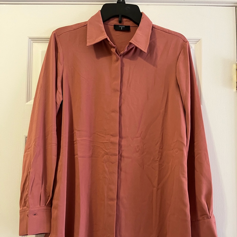 Tahari Burnt Terracotta Blouse, brand new